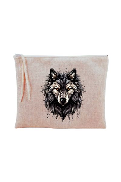 lili hediyelik Τσάντα μακιγιάζ με στάμπα Black Wolf