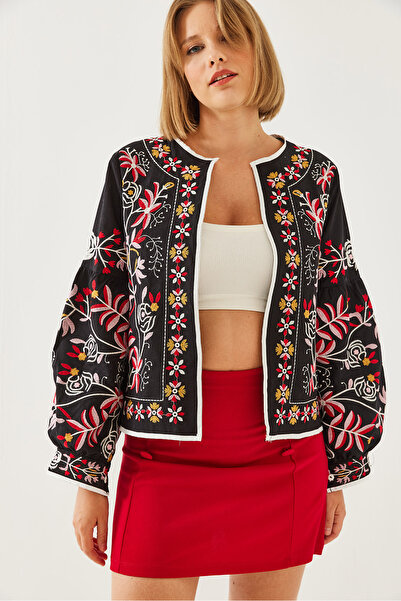 Bianco Lucci Women's Ethnic Embroidered Long Sleeve Shirt 60251087