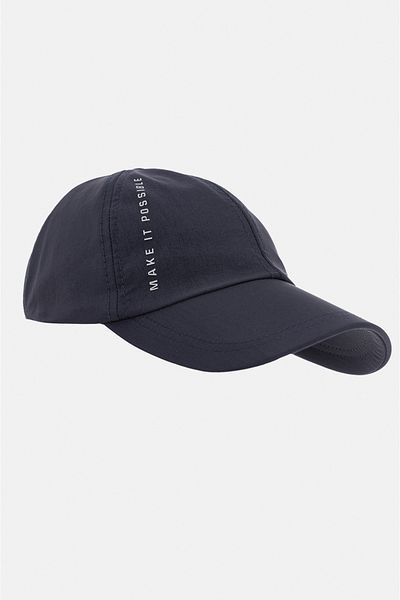 Avva Men's Black Slogan Printed Sports Hat A31y9200
