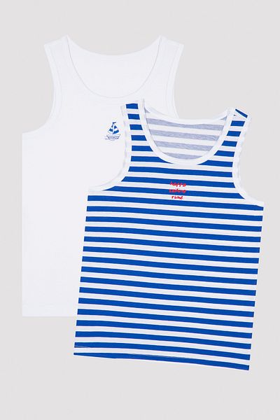 Penti Boy's Sailing Patterned 2-Piece Undershirt