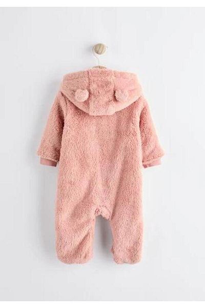 Next Baby Girl Zippered Hooded Fleece Romper