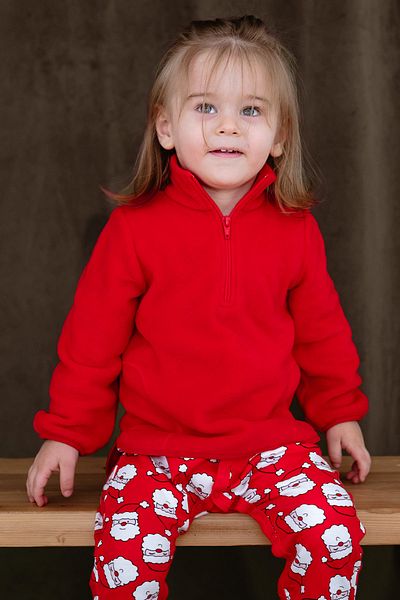 Lilabio Soft Textured Zippered Stand Collar Winter Unisex Kids Fleece Sweatshirt