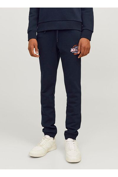 Jack & Jones Pantaloni de sport albastru închis pentru copii