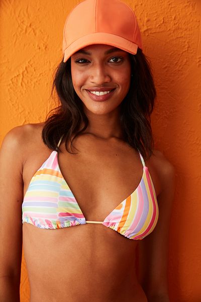 Penti Triangle Bikini Top - Παστέλ Χρώμα και Ριγέ