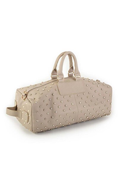 Nas Bag Valiză mare și geantă de mână cu împânzire pentru femei, culoare nisi...