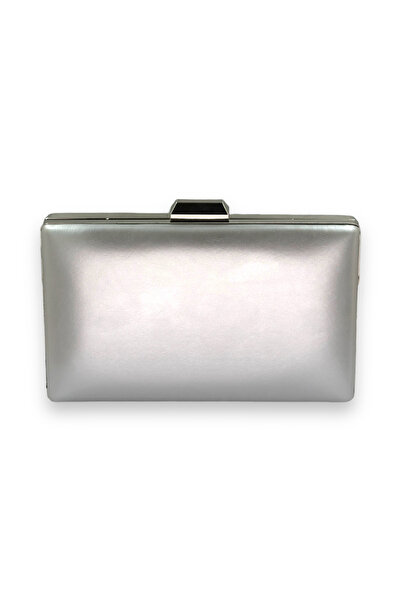 Wedding Fashion Silver Lame Color Piele Piele Mate Rochie de Seara Geanta Clu...