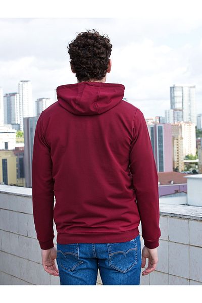 Masimar Men's 2 Thread Hooded Zippered Sweatshirt with Pockets