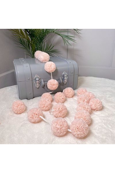 PAMUKA Tulle Mini Pompom Banner Baby Pink