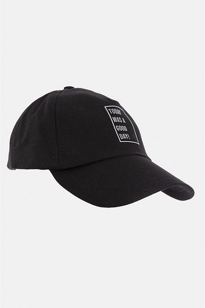 Avva Men's Black 100% Cotton Slogan Printed Sports Cap A31Y9205