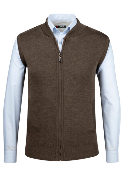 Çizgi Triko Tricotaj pentru bărbați Vestă din nurcă cu buzunar cu fermoar Tri...