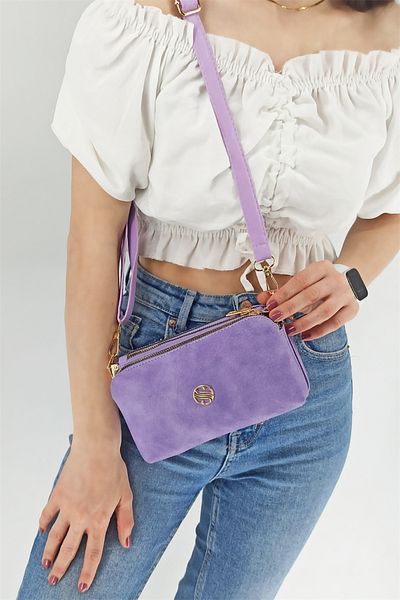 Çlk Accessories Geantă mini mov - trei fermoare