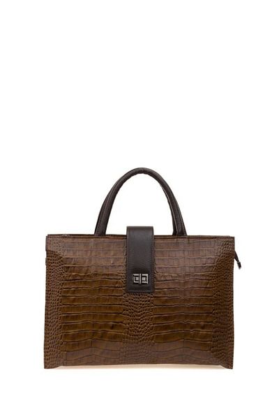 Bilik Deri Earth Crocodile/καφέ Δερμάτινο Unisex Laptop & Χαρτοφύλακας Blm 093045