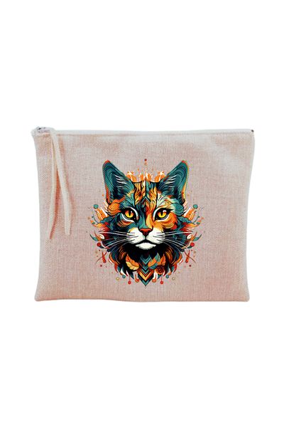 lili hediyelik Τσάντα μακιγιάζ με στάμπα Flaming Cat