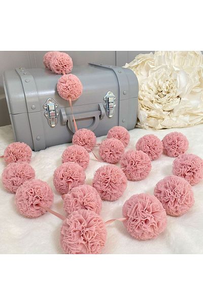 PAMUKA Tulle Mini Pompom Banner Blush