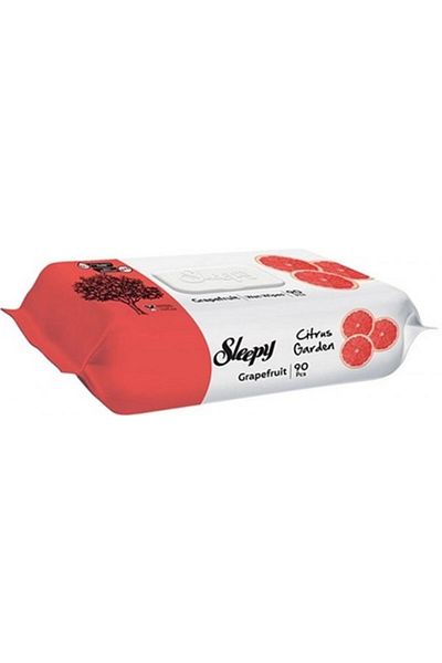 Sleepy Wet Towel Wipes Grapefruit 90 Sheets with Plastic Cover (Citrus Garden)