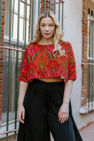 Los banditos Boat Neck Off Shoulder Casual Crop Plus Size Blouse