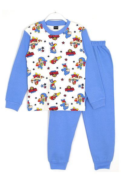 DobaKids Σετ πιτζάμες Blue Boy's Leon Printed