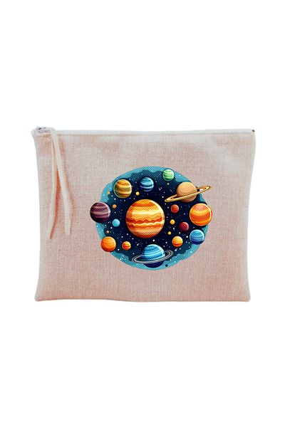 lili hediyelik Τσάντα μακιγιάζ με στάμπα Planets
