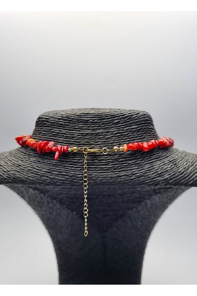 Yüksel Boncuk Kırıktaş Coral Natural Stone Necklace