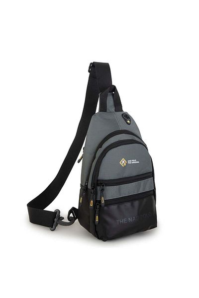 Nas Bag -nas Polo (ΑΔΙΑΒΡΟΧΟ) Ανδρική τσάντα μέσης εξωτερικού χώρου και χιαστί γκρι