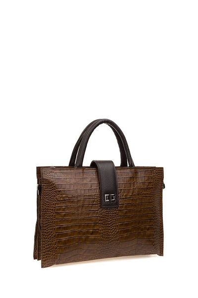 Bilik Deri Earth Crocodile/καφέ Δερμάτινο Unisex Laptop & Χαρτοφύλακας Blm 093045