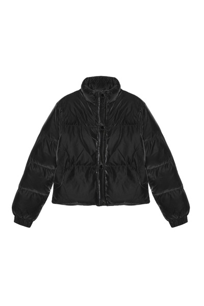 Quzu Γυαλιστερό μαύρο μπουφάν