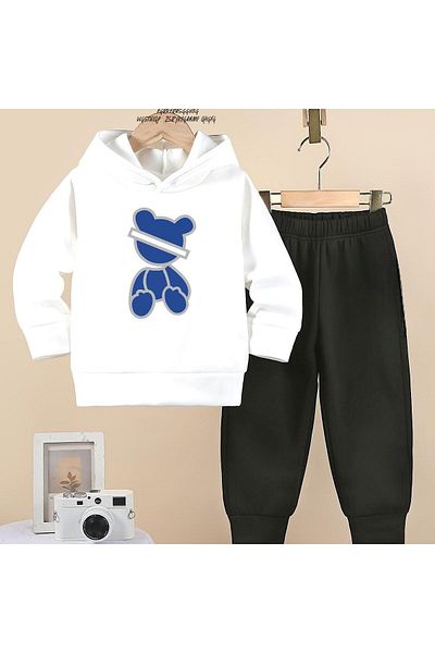 BENROMA Set de trening pentru copii cu imprimeu Blue Bear - Mucegai supradimensionat unisex