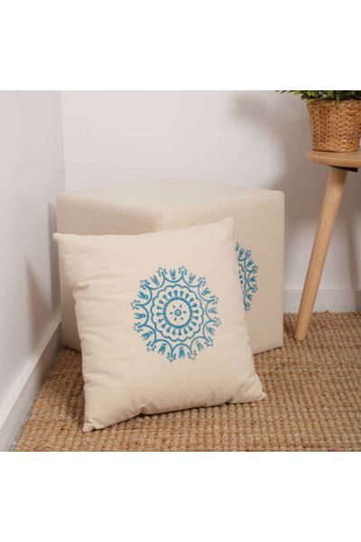 Adore Mobilya 45x45x10 cm Indigo Throw Pillow - Blue Printed