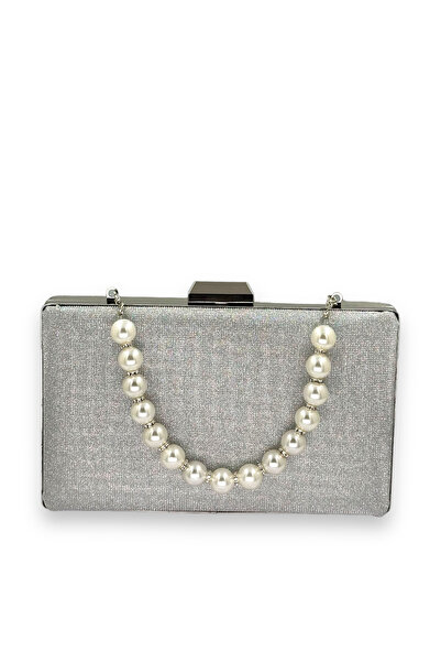 Wedding Fashion Mâner de perle gri argintiu cu model laser - rochie de seară fără scurgeri, clutch de bal