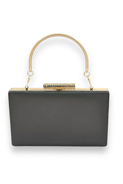 Generic Brand Black Handprint Matte Satin Evening Dress Bag Night Portfolio C...