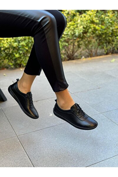 DİVA Diva Siyah Deri Lastikli Kadın Günlük Ayakkabı