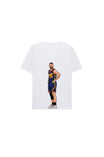 CC STORE Tricou oversize unisex Nba White Curry