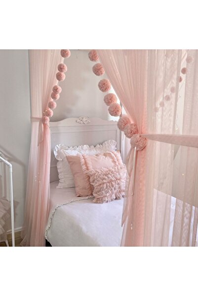 PAMUKA Poster Bed Cibinlik - Baby Pink (TÜM EBATLAR)