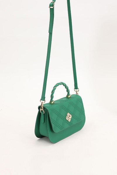 Levidor Grass Green Embossed Patterned Handbag