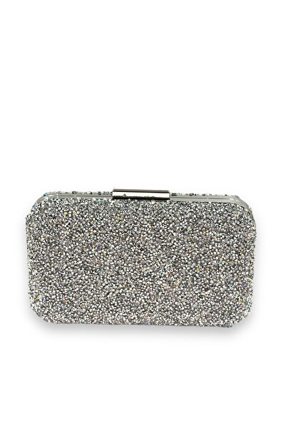 MidStore Silver Stone Evening Bag Evening Bag Handmade Bag Chain Bag