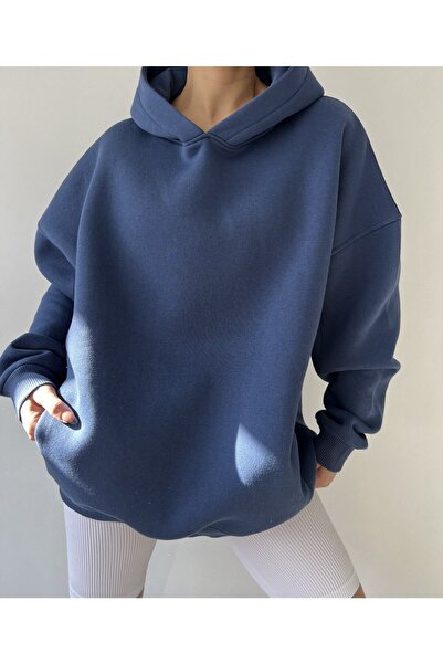 CC STORE Boundaries Unisex Oversize Indigo Hoodie Sweatshirt