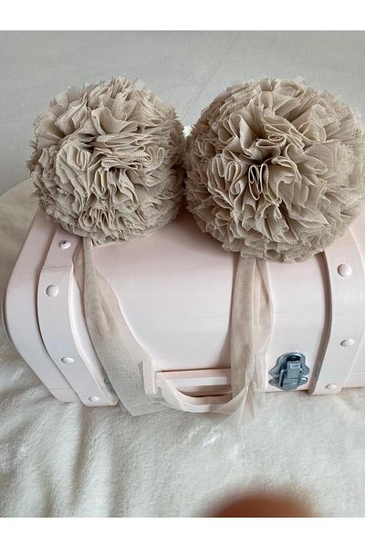 PAMUKA Pompom Beige Tulle Twin Set