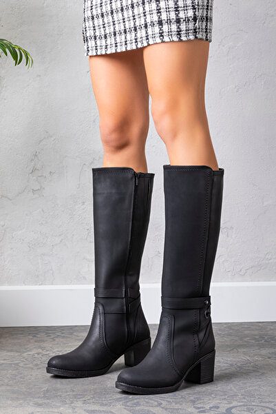 Golder 1. Cizme cu toc din piele artificială pentru femei de calitate - Thai ...