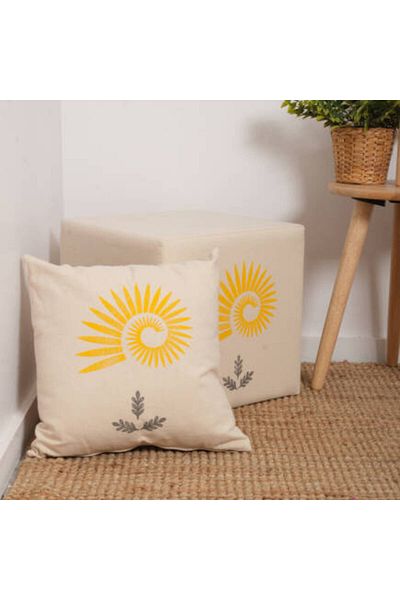 Adore Mobilya Grey/Yellow Printed Grey Cushion - 45x45x10 cm