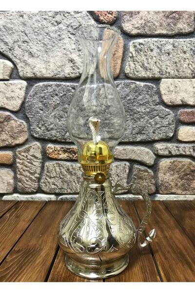 EFEMİR İşlemeli Bakır Gaz Lambası Büyük Boy, G10082