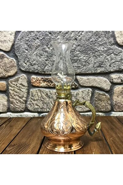 EFEMİR Engraved Copper Gas Lamp Small Size, G10131