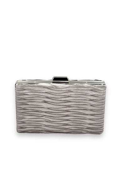 Wedding Fashion Geantă gri din satin pentru rochie de seară pentru absolvire - clutch de bal Henna cu mâner metalic