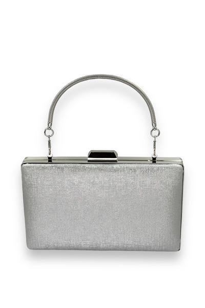 Wedding Fashion Gri argintiu Lame Anti zgârieturi Piele mată Mâner de fier Cu...