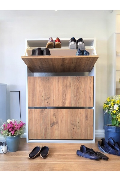 AZZURİ AZZURİ Aylin Düşer 3 Kapaklı 6 Gözlü Beyaz Duvara Monte Edilebilir Aya...