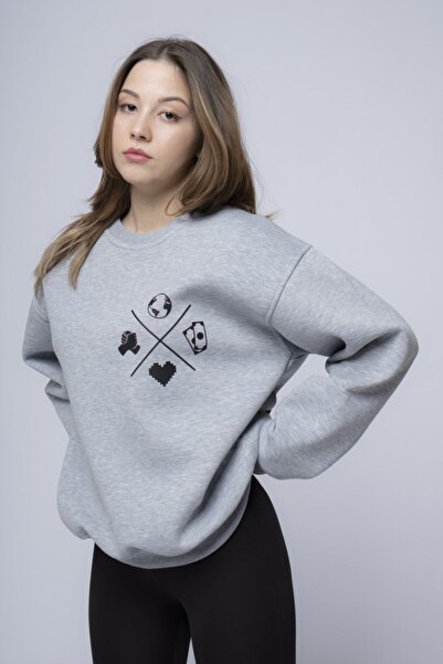 CC STORE Poštovanje i ljubav Oversize kroj Unisex okrugla kragna dukserica