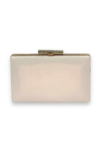 MSglame Geantă elegantă din piele mată, culoare bej. Potrivită pentru nunți, ...