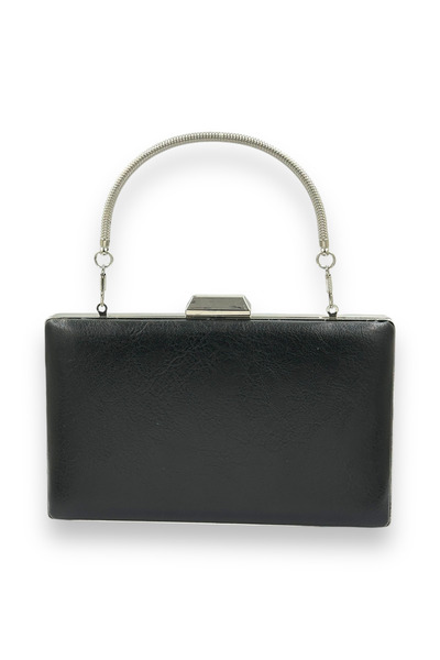 Generic Brand Evening Dress Bag with Chain Strap – Wrinkled Leather, Metallic...