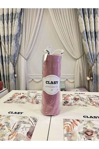 Clasy طقم ملاءات مطاطية فردية من Minel Dried Rose - 120x200