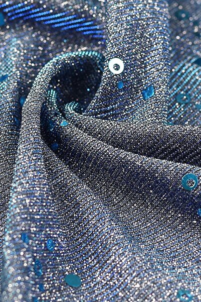 Kumaş Deposu Pırıltı Erica Saks Simli Abiye Kumaş