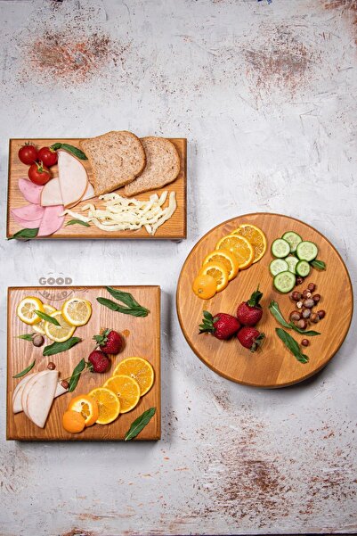 kitchen trend Justwood Ahşap Kahvaltılık Sunum Servis Tabağı Çeyiz Seti